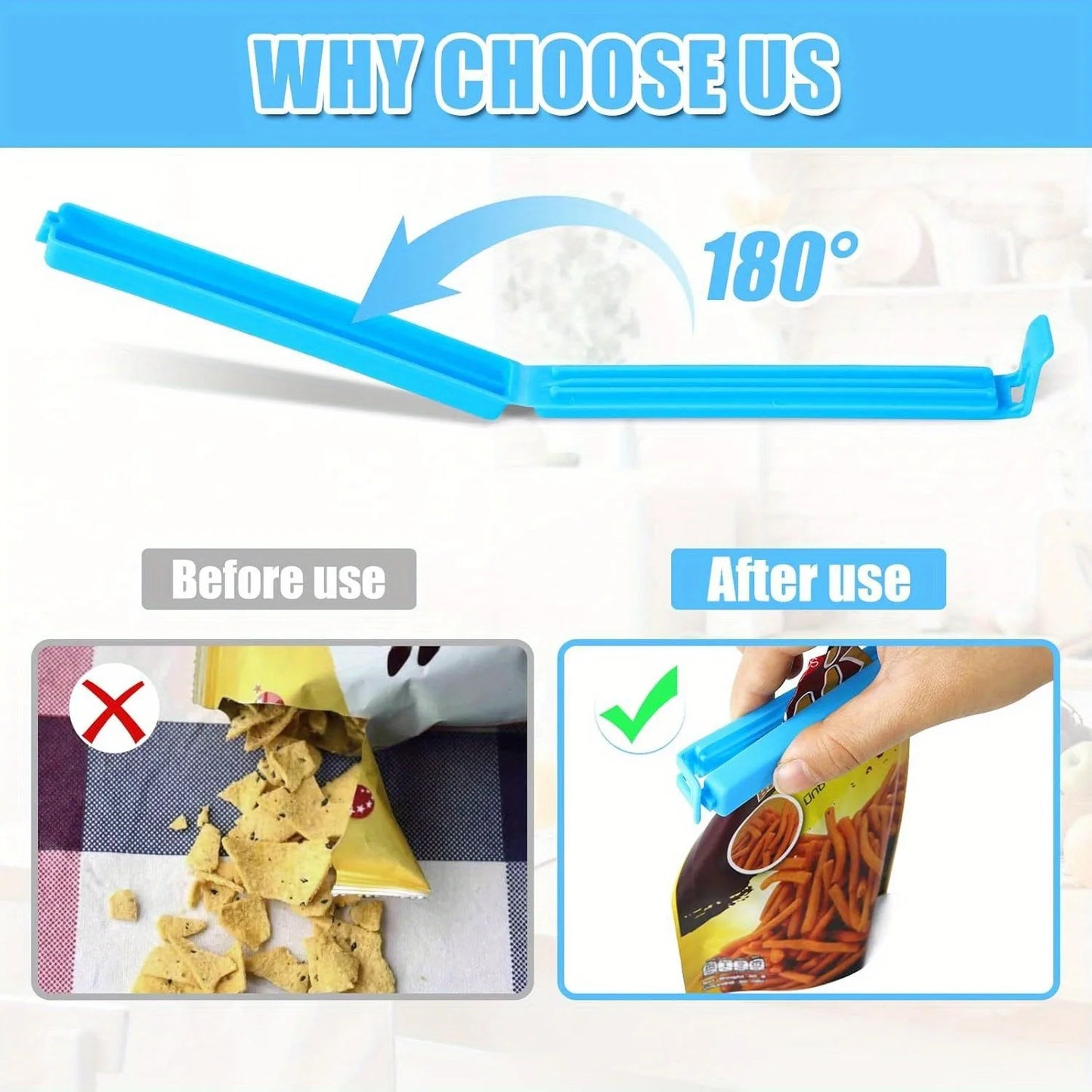 5-100PCS Food Snack Bag Sealing Plastic Clips for Packages Kitchen Storage Package and Organization Items Accessories