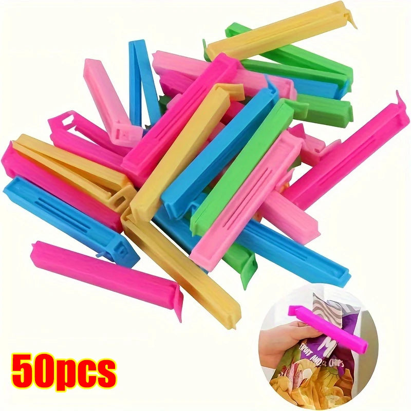 5-100PCS Food Snack Bag Sealing Plastic Clips for Packages Kitchen Storage Package and Organization Items Accessories