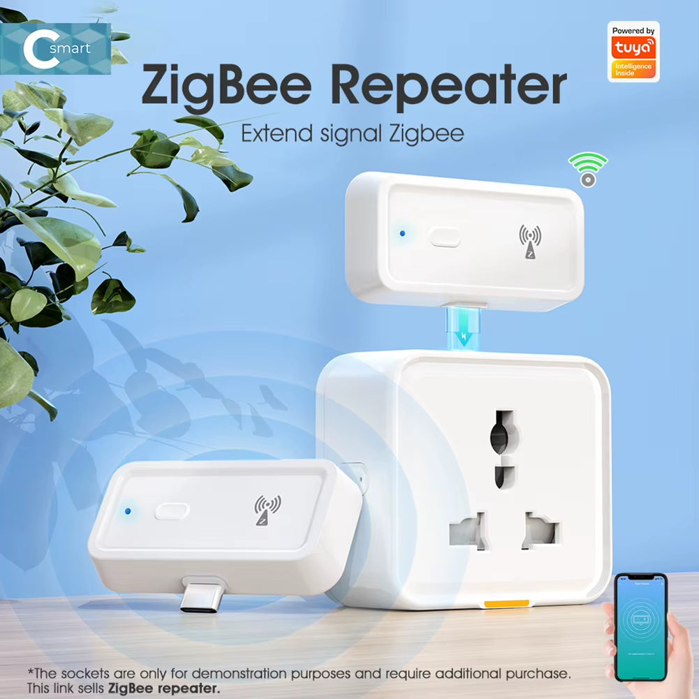 Zigbee Wireless Signal Extender Repeater for Smart Home Automation Compatible with Alexa Google Home Type C Devices