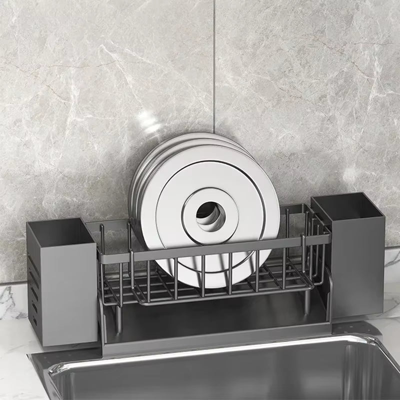 New Kitchen Sink Organizer Drain Rack ABS Plastic Self-Draining Sink Shelf Soap Sponge Holder Dishcloth Towel Rack Filter Basket