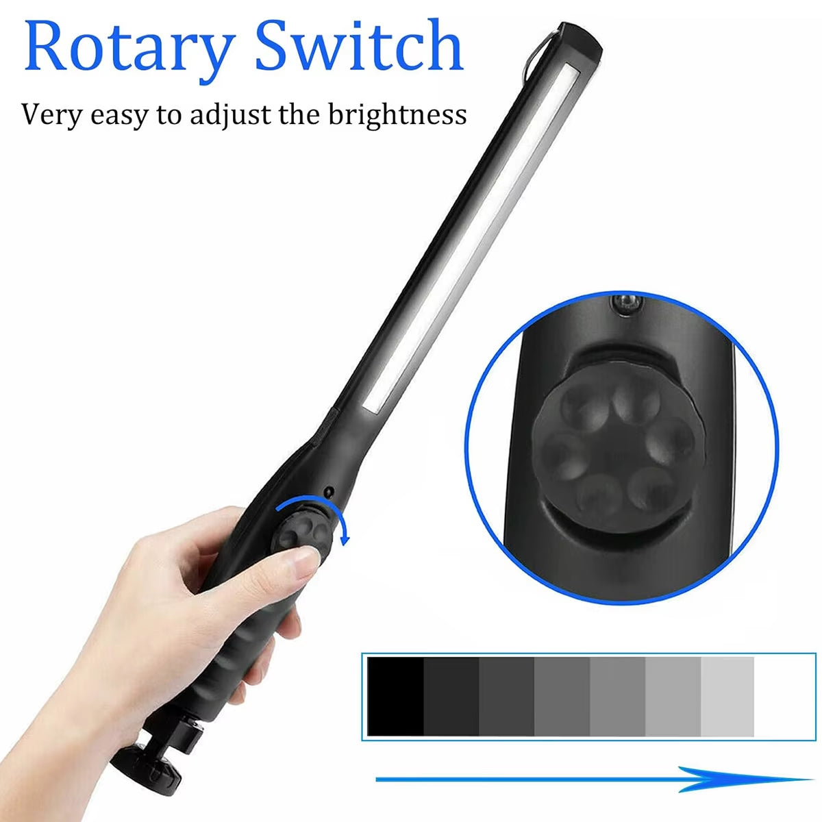 Led Waterproof Work Light Power Flashlight with Magnet Rechargeable Portable Camping 360°Rotation Base Bright Work Light Usb New