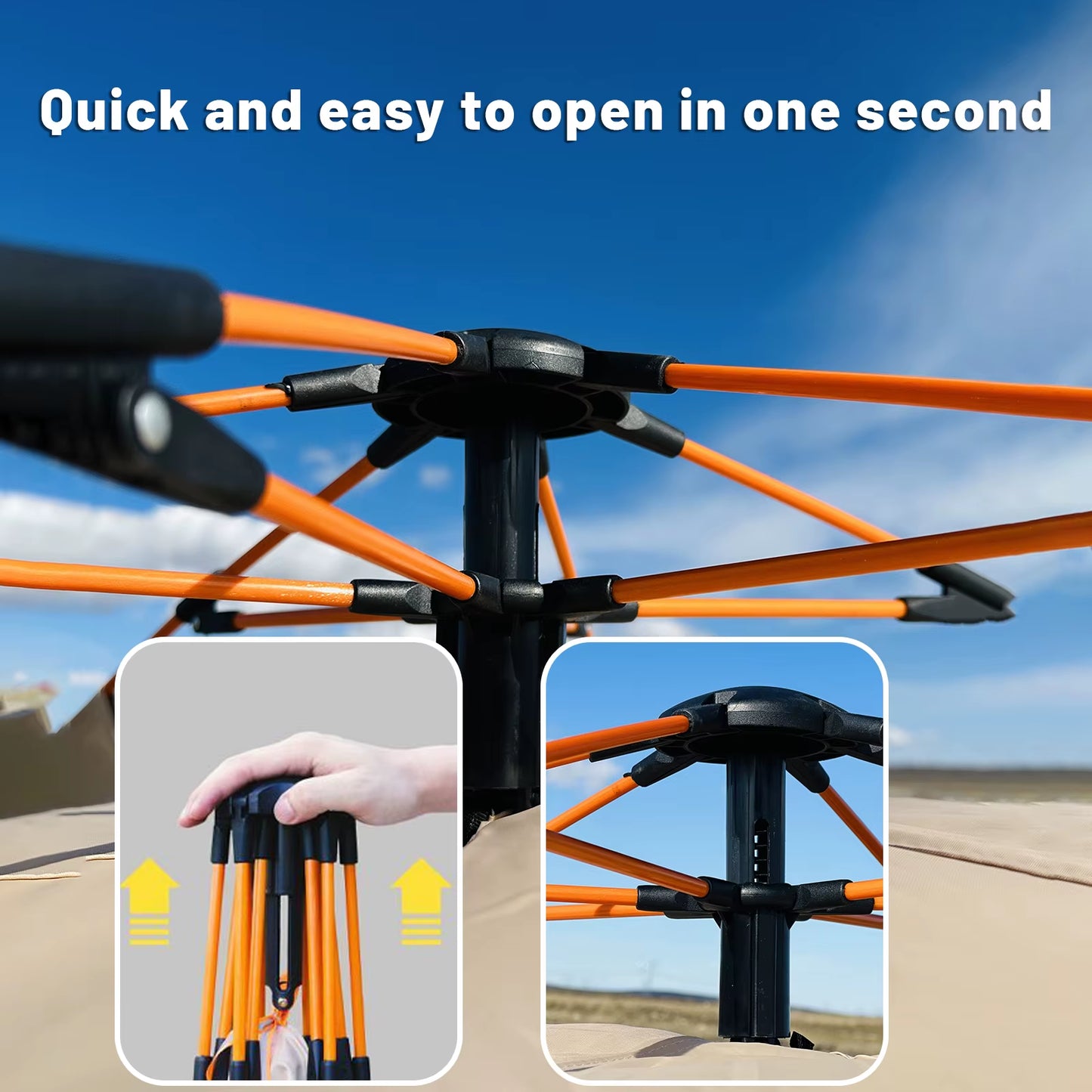 Outdoor Automatic Quick-Opening Tent Automatic Rainproof Sunshine-Proof Tent Fishing Beach Sunshine Shelter 4 Person Tents