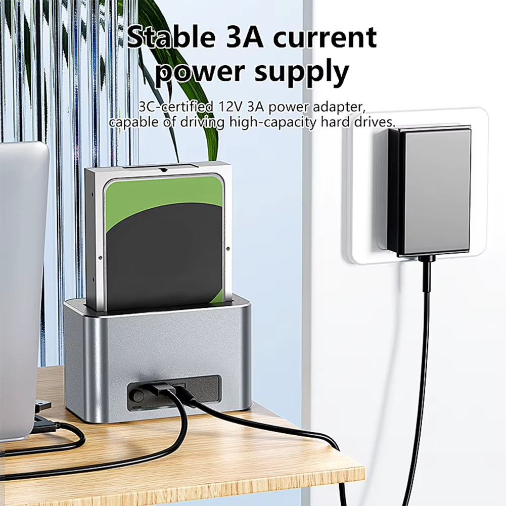 Hard Drive Dock USB3.0 to SATA External Hard Drive Docking Station 5Gbps SAS to USB 3.0 Adapter for 2.5/3.5 in SATA/SAS HDD SSD