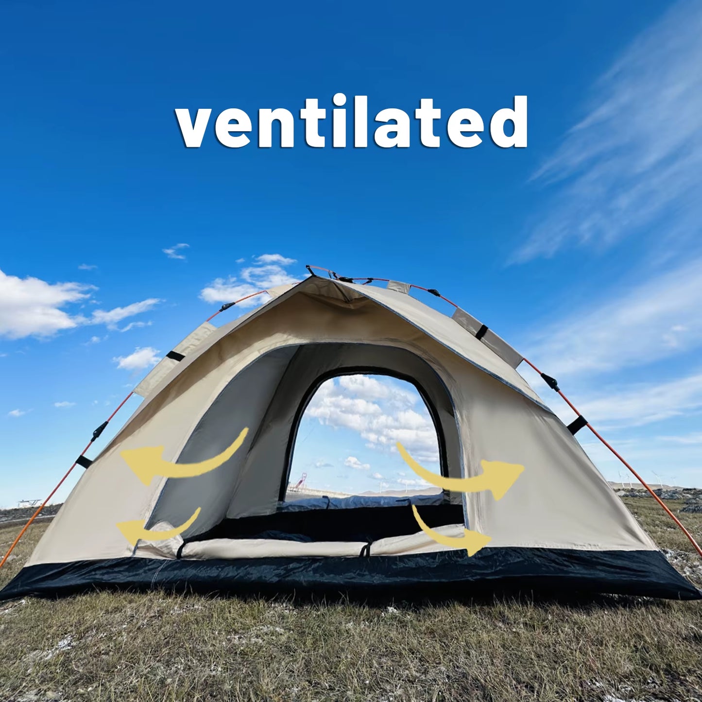 Outdoor Automatic Quick-Opening Tent Automatic Rainproof Sunshine-Proof Tent Fishing Beach Sunshine Shelter 4 Person Tents