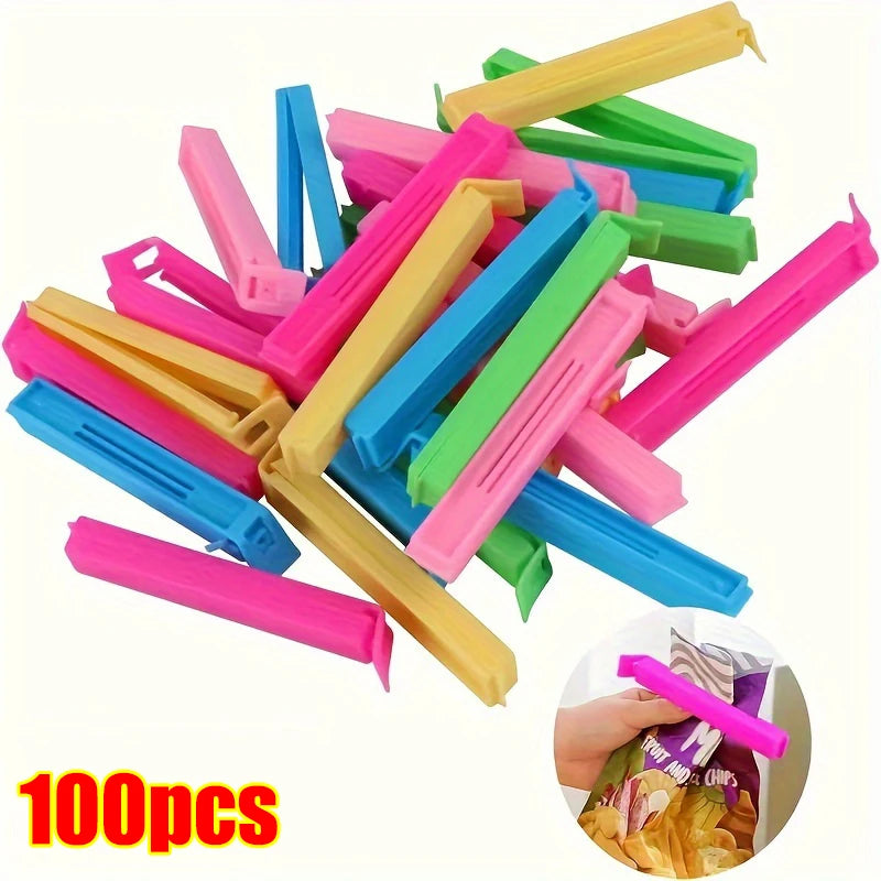 5-100PCS Food Snack Bag Sealing Plastic Clips for Packages Kitchen Storage Package and Organization Items Accessories
