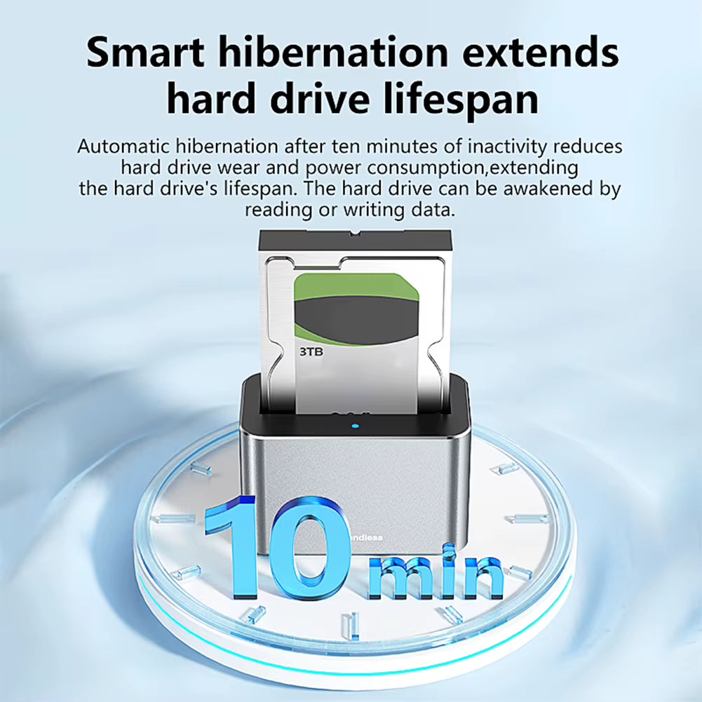 Hard Drive Dock USB3.0 to SATA External Hard Drive Docking Station 5Gbps SAS to USB 3.0 Adapter for 2.5/3.5 in SATA/SAS HDD SSD