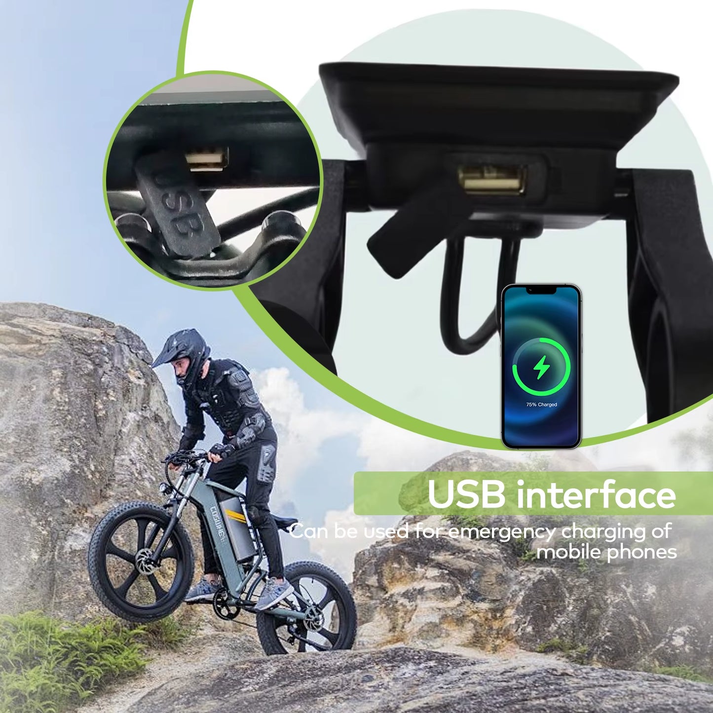 M6C Odometer Applicable to UART2 Electric Bike Bicycle Computer Wired Speedometer Waterproof Bicycle Bicycle Computer