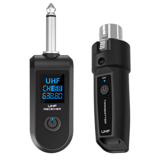 Wireless Microphone Transmitter Receiver System UHF XLR Adapter System for Dynamic Microphone Guitar Audio Mixer PA System